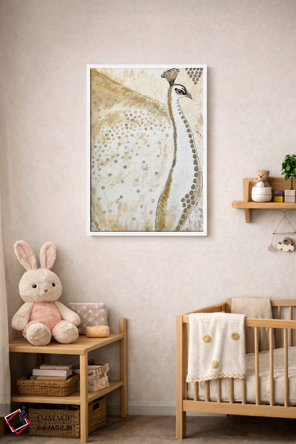 تابلو دکوراتیو طاووس زال طلایی اثر کارن بارسکی - D2W