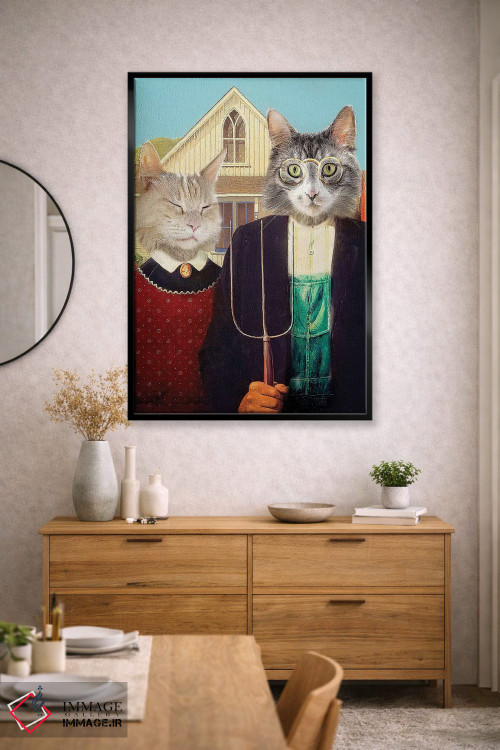 تابلو دکوراتیو گربه های سبک گوتیک آمریکایی اثر کارن بورک - D2B
