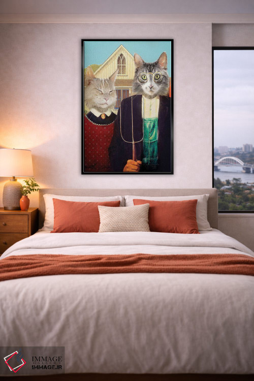 تابلو دکوراتیو گربه های سبک گوتیک آمریکایی اثر کارن بورک - D4B