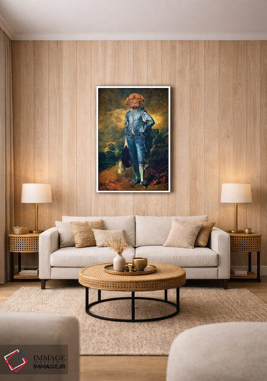 تابلو دکوراتیو توله سگ پسر آبی اثر کارن بورک - D1W