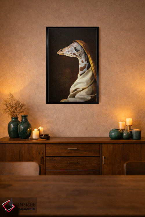 تابلو دکوراتیو پرتره زرافه جوان اثر کارن بورک - D2B