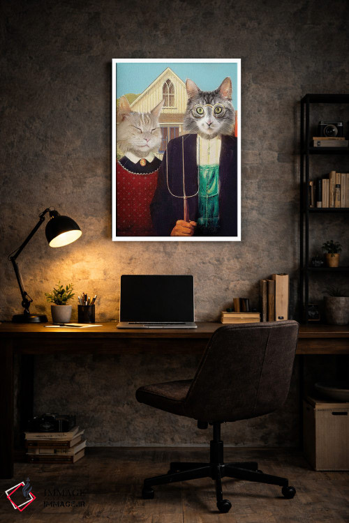 تابلو دکوراتیو گربه های سبک گوتیک آمریکایی اثر کارن بورک - D6W