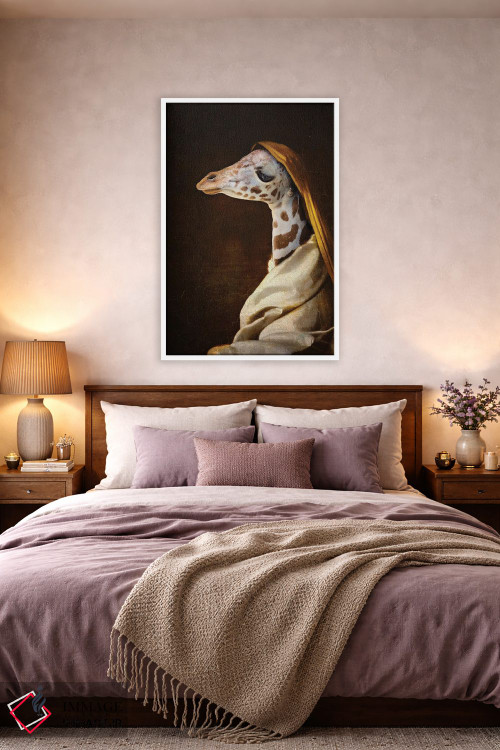 تابلو دکوراتیو پرتره زرافه جوان اثر کارن بورک - D3W