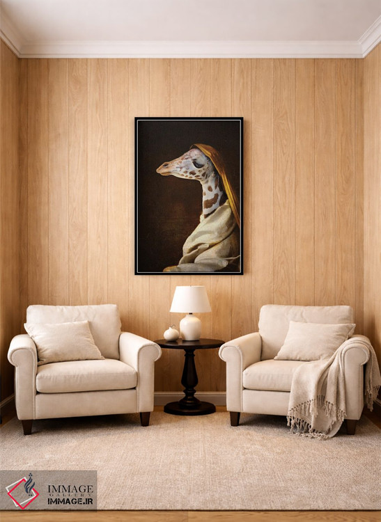 تابلو دکوراتیو پرتره زرافه جوان اثر کارن بورک - D4B