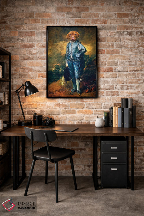 تابلو دکوراتیو توله سگ پسر آبی اثر کارن بورک - D4B