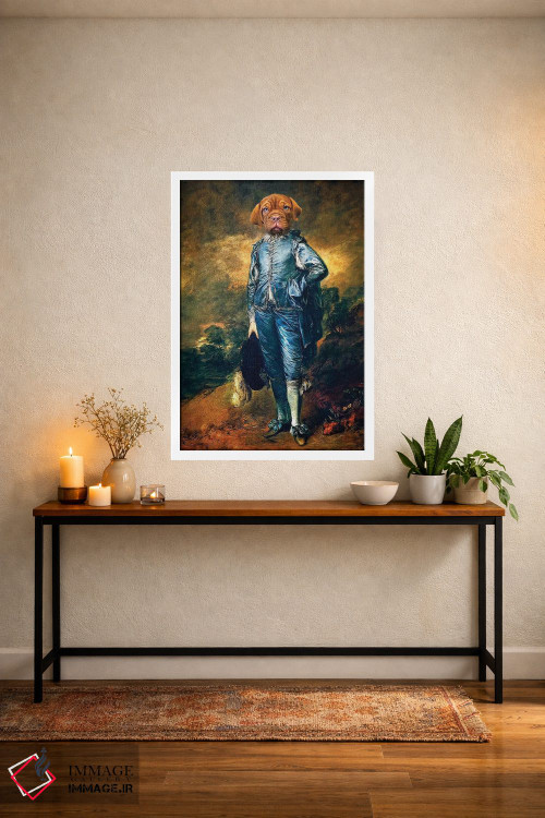 تابلو دکوراتیو توله سگ پسر آبی اثر کارن بورک - D3W