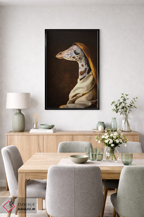 تابلو دکوراتیو پرتره زرافه جوان اثر کارن بورک - D6B