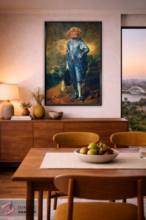 تابلو دکوراتیو توله سگ پسر آبی اثر کارن بورک - D6B