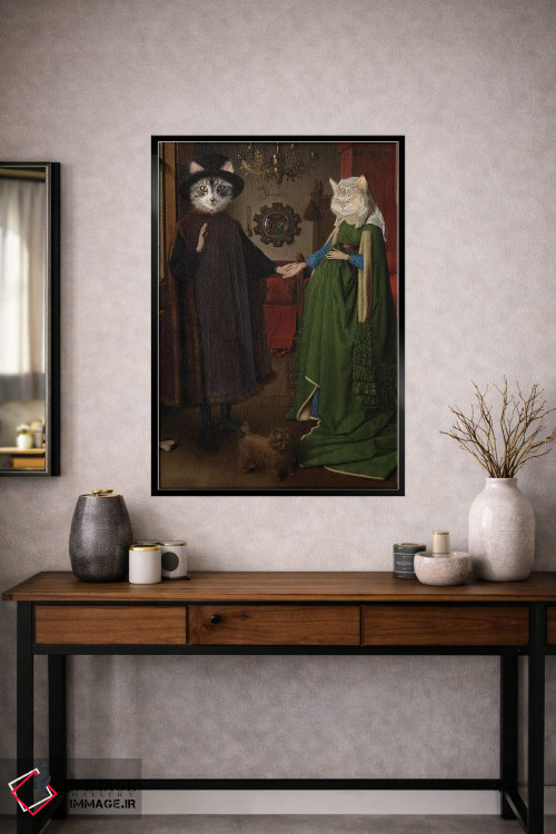 تابلو دکوراتیو گربه های عروسی آرنولفینی اثر کارن بورک - D2B