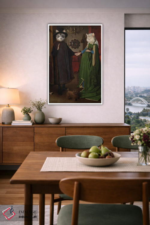 تابلو دکوراتیو گربه های عروسی آرنولفینی اثر کارن بورک - D6W