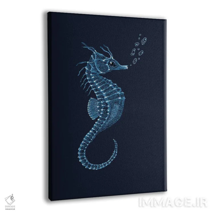 تابلو دکوراتیو اسب دریایی اثر کلسی امبلو - نمای پرسپکتیو محصول