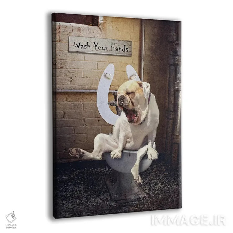 تابلو دکوراتیو دردسرهای دستشویی اثر کارن بورک - نمای پرسپکتیو محصول