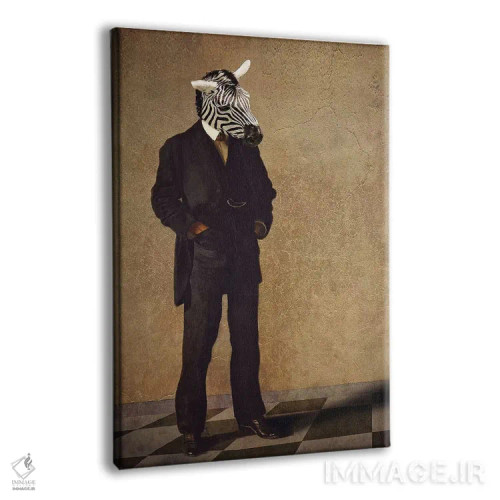 تابلو دکوراتیو گورخر متفکر اثر کارن بورک - نمای پرسپکتیو محصول