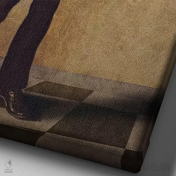 تابلو دکوراتیو گورخر متفکر اثر کارن بورک - نمای نزدیک بافت بوم