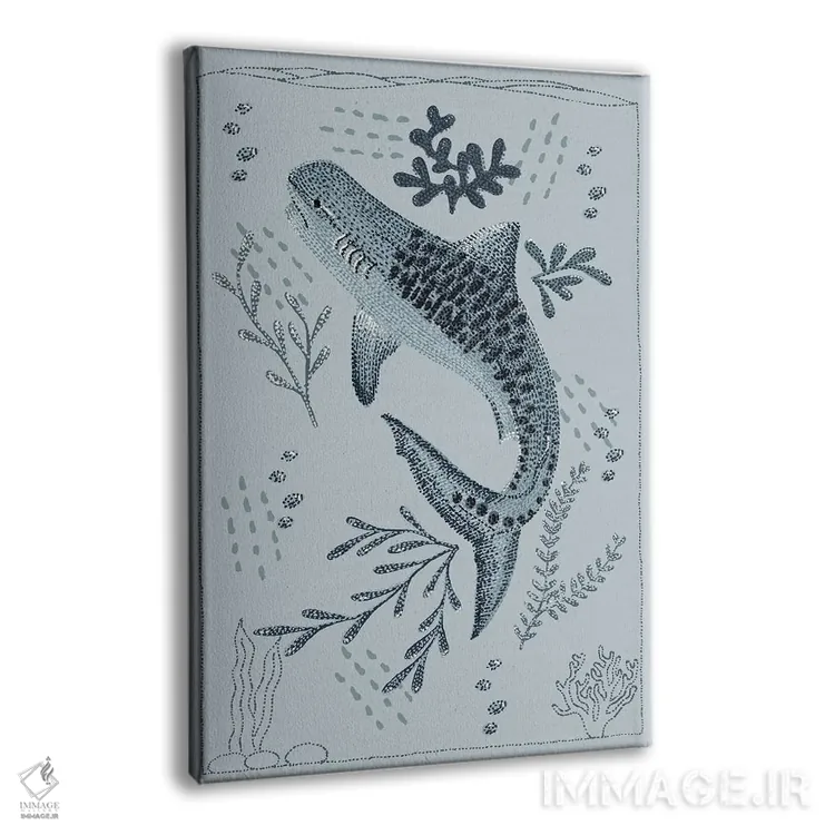 تابلو دکوراتیو کوسه ببری اثر کلسی امبلو - نمای پرسپکتیو محصول