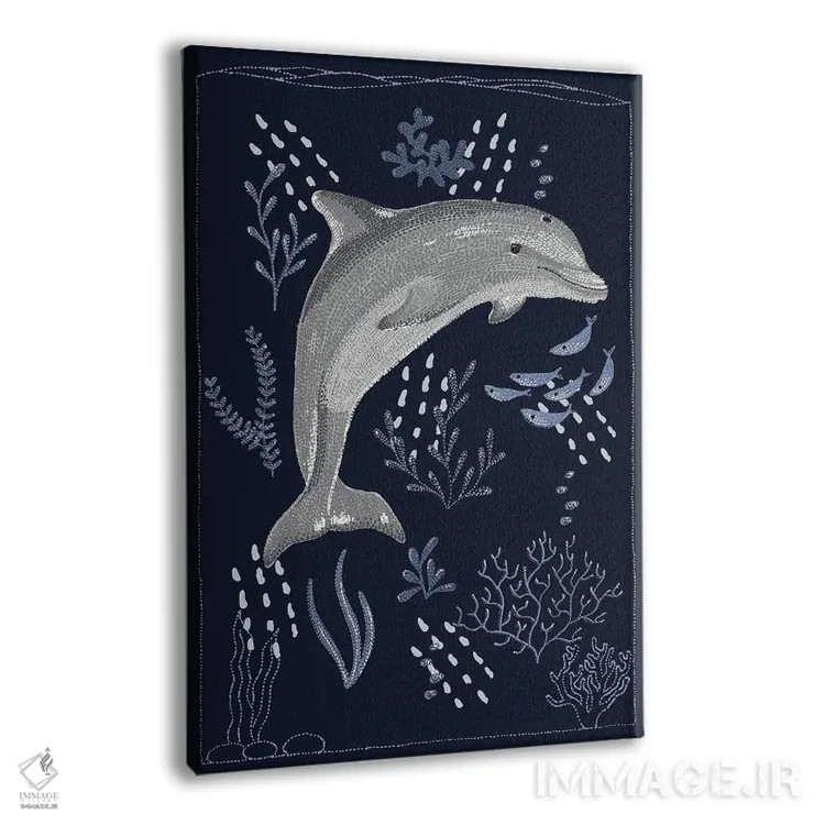 تابلو دکوراتیو دلفین اثر کلسی امبلو - نمای پرسپکتیو محصول