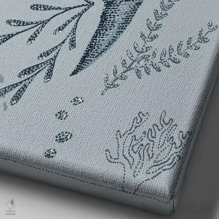 تابلو دکوراتیو کوسه ببری اثر کلسی امبلو - نمای نزدیک بافت بوم