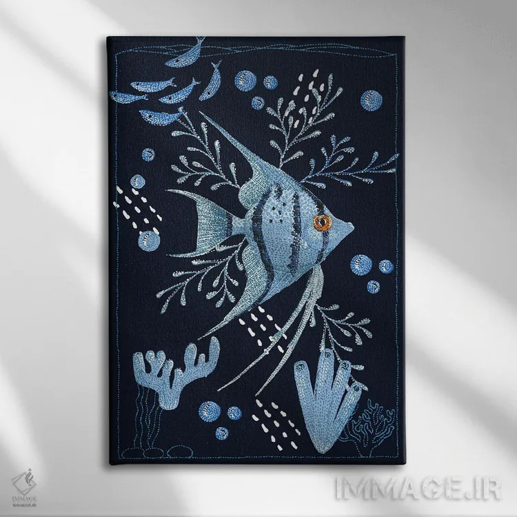 تابلو دکوراتیو ماهی فرشته اثر کلسی امبلو - نمای روبهرو روی دیوار