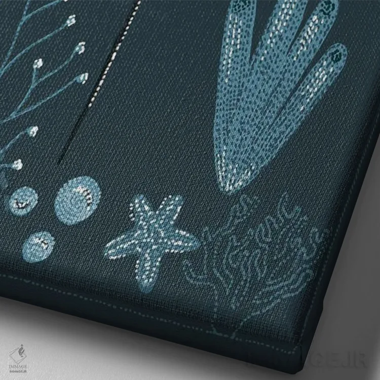 تابلو دکوراتیو سفره ماهی عقابی خال دار باغ اقیانوس اثر کلسی امبلو - نمای نزدیک بافت بوم