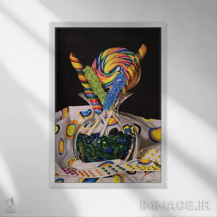 تابلو دکوراتیو خاطرات شیرین اثر کارن بودن - نمای قابدار سفید