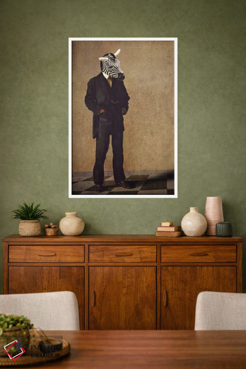 تابلو دکوراتیو گورخر متفکر اثر کارن بورک - D1W