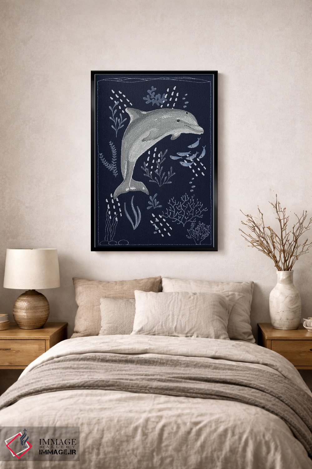 تابلو دکوراتیو دلفین اثر کلسی امبلو - D2B