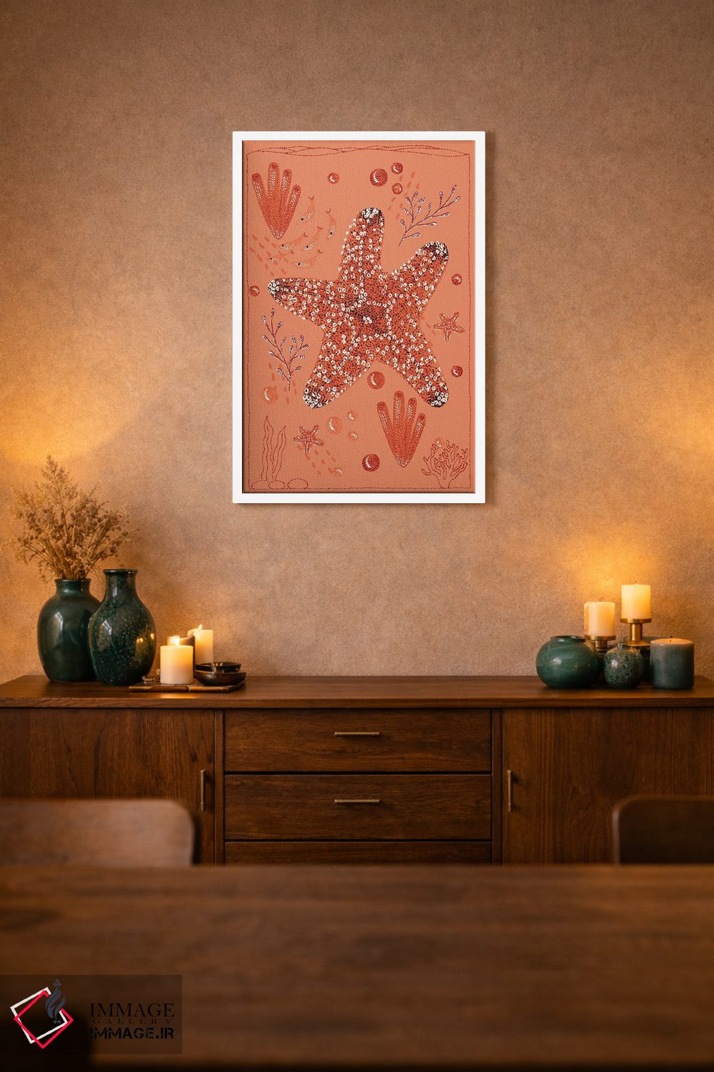 تابلو دکوراتیو ستاره دریایی باغ اقیانوس اثر کلسی امبلو - D1W