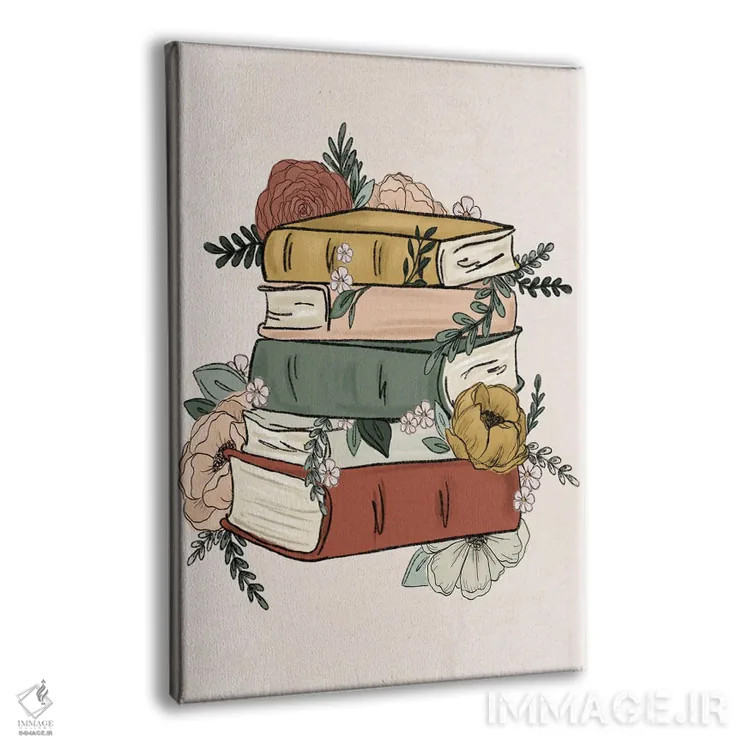 تابلو دکوراتیو کتاب های گل دار اثر کیتی برایانت - نمای پرسپکتیو محصول