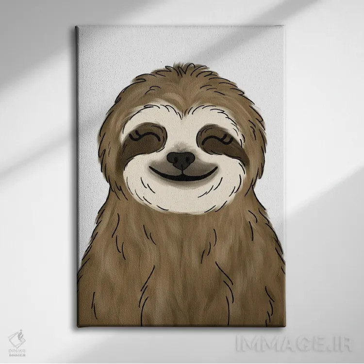 تابلو دکوراتیو تنبل اثر کیتی برایانت - نمای روبهرو روی دیوار