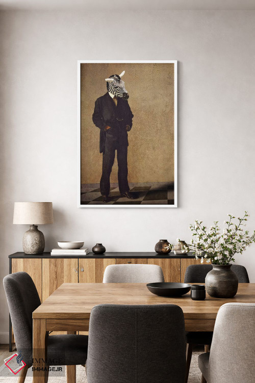 تابلو دکوراتیو گورخر متفکر اثر کارن بورک - D3W