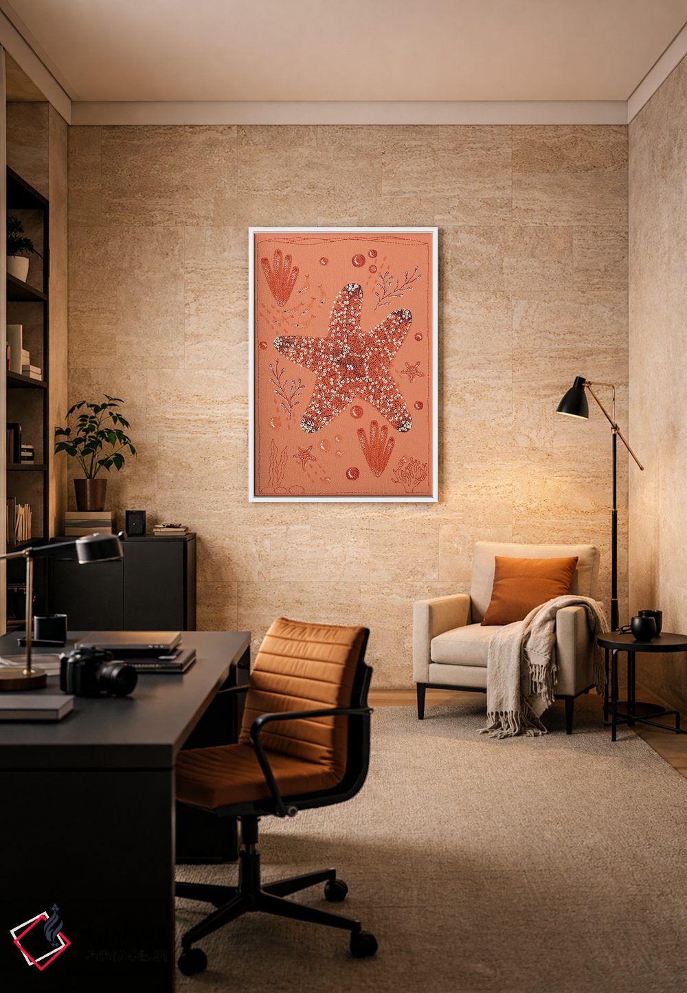 تابلو دکوراتیو ستاره دریایی باغ اقیانوس اثر کلسی امبلو - D6W