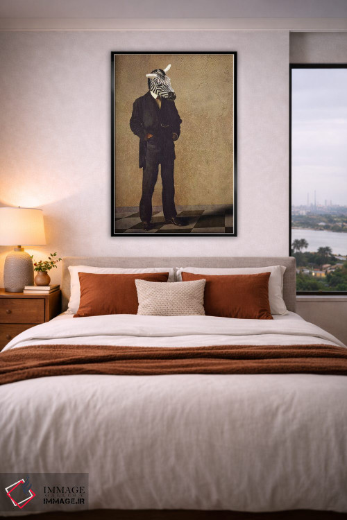 تابلو دکوراتیو گورخر متفکر اثر کارن بورک - D5B