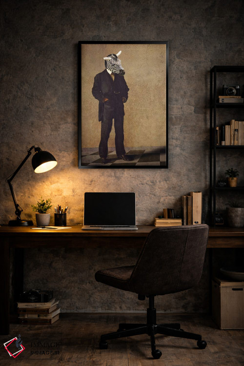 تابلو دکوراتیو گورخر متفکر اثر کارن بورک - D6B