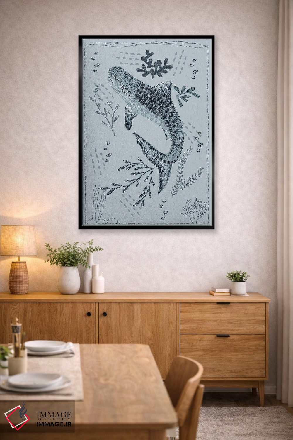 تابلو دکوراتیو کوسه ببری اثر کلسی امبلو - D6B