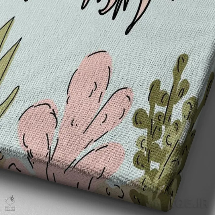 تابلو دکوراتیو عروس دریایی صورتی با تاج گل اثر کیتی برایانت - نمای نزدیک بافت بوم