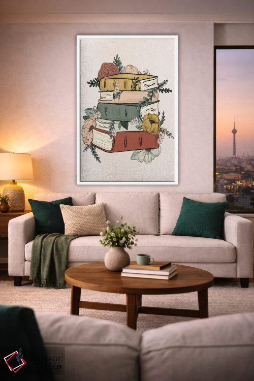 تابلو دکوراتیو کتاب های گل دار اثر کیتی برایانت - D1W