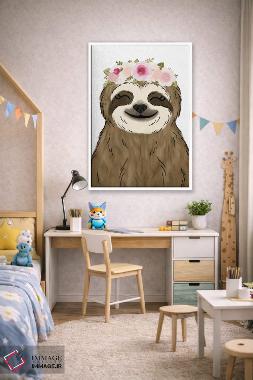 تابلو دکوراتیو تنبل با تاج گل اثر کیتی برایانت - D1W