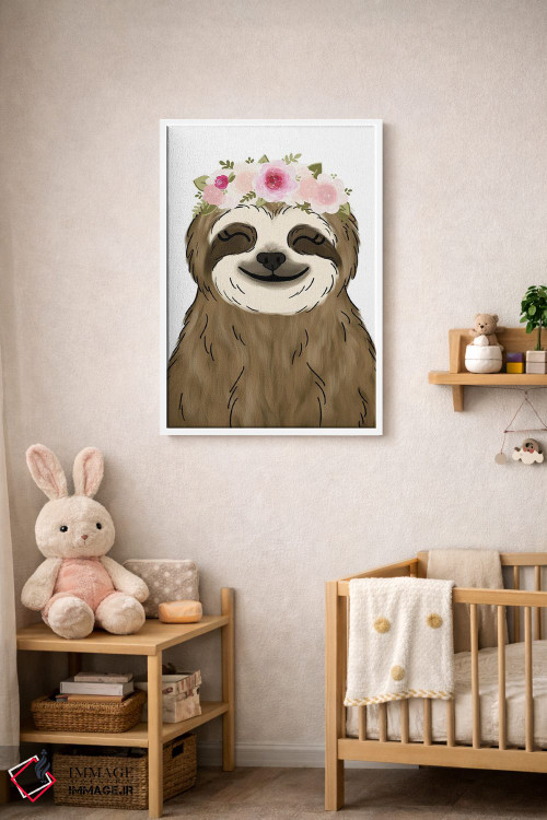 تابلو دکوراتیو تنبل با تاج گل اثر کیتی برایانت - D3W