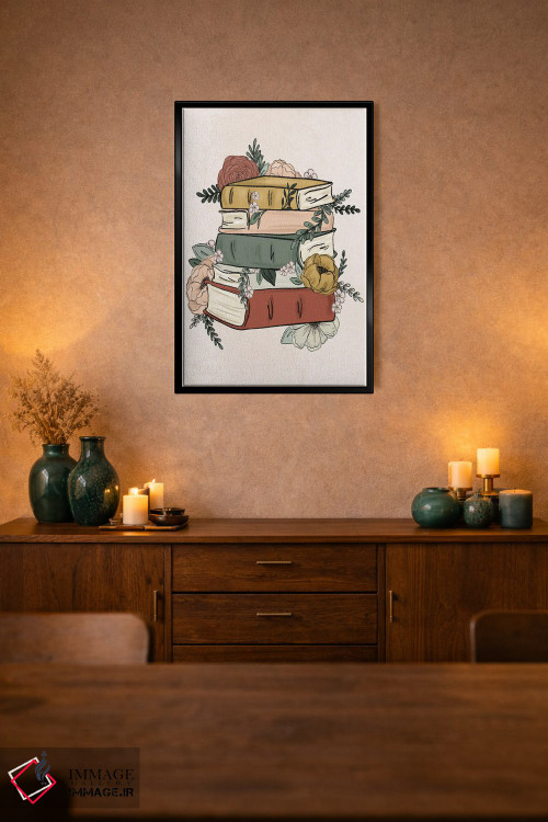 تابلو دکوراتیو کتاب های گل دار اثر کیتی برایانت - D2B