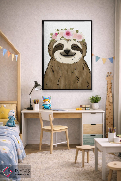 تابلو دکوراتیو تنبل با تاج گل اثر کیتی برایانت - D2B