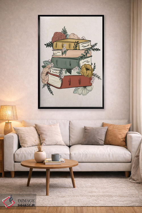 تابلو دکوراتیو کتاب های گل دار اثر کیتی برایانت - D3B