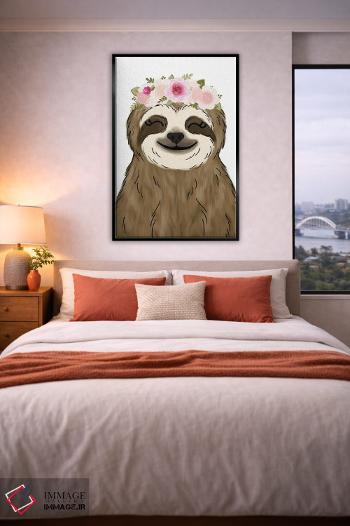 تابلو دکوراتیو تنبل با تاج گل اثر کیتی برایانت - D6B
