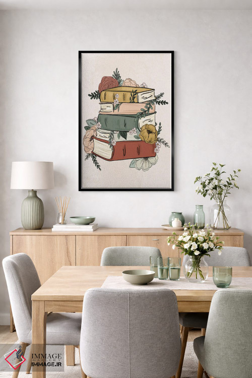 تابلو دکوراتیو کتاب های گل دار اثر کیتی برایانت - D6B