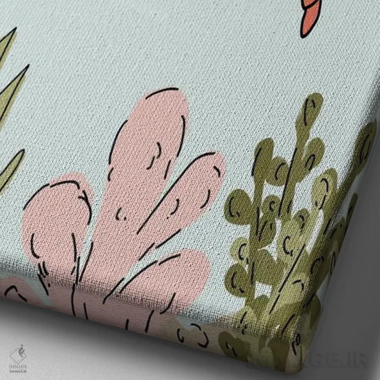 تابلو دکوراتیو خرچنگ با تاج گل اثر کیتی برایانت - نمای نزدیک بافت بوم