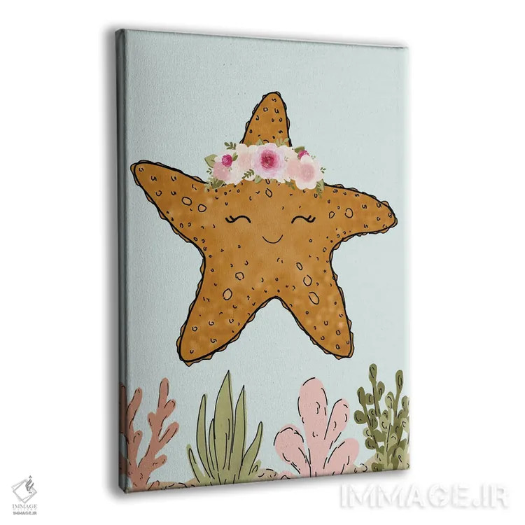 تابلو دکوراتیو ستاره دریایی با تاج گل اثر کیتی برایانت - نمای پرسپکتیو محصول