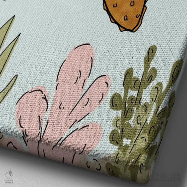 تابلو دکوراتیو ستاره دریایی با تاج گل اثر کیتی برایانت - نمای نزدیک بافت بوم