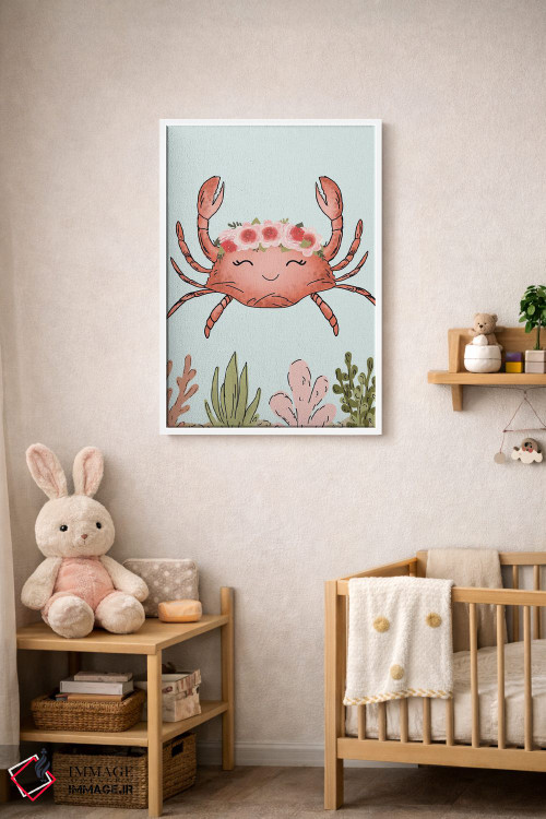 تابلو دکوراتیو خرچنگ با تاج گل اثر کیتی برایانت - D2W