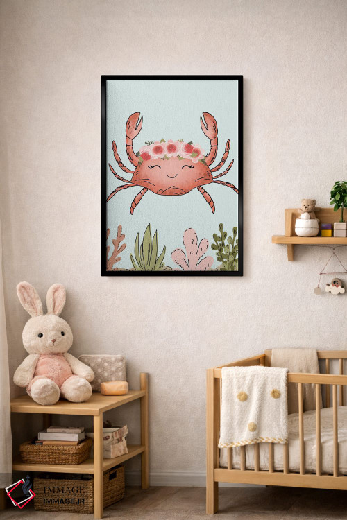 تابلو دکوراتیو خرچنگ با تاج گل اثر کیتی برایانت - D5B