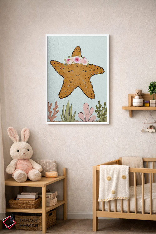 تابلو دکوراتیو ستاره دریایی با تاج گل اثر کیتی برایانت - D3W