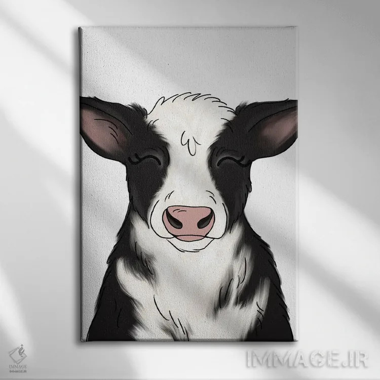 تابلو دکوراتیو گاو اثر کیتی برایانت - نمای روبهرو روی دیوار